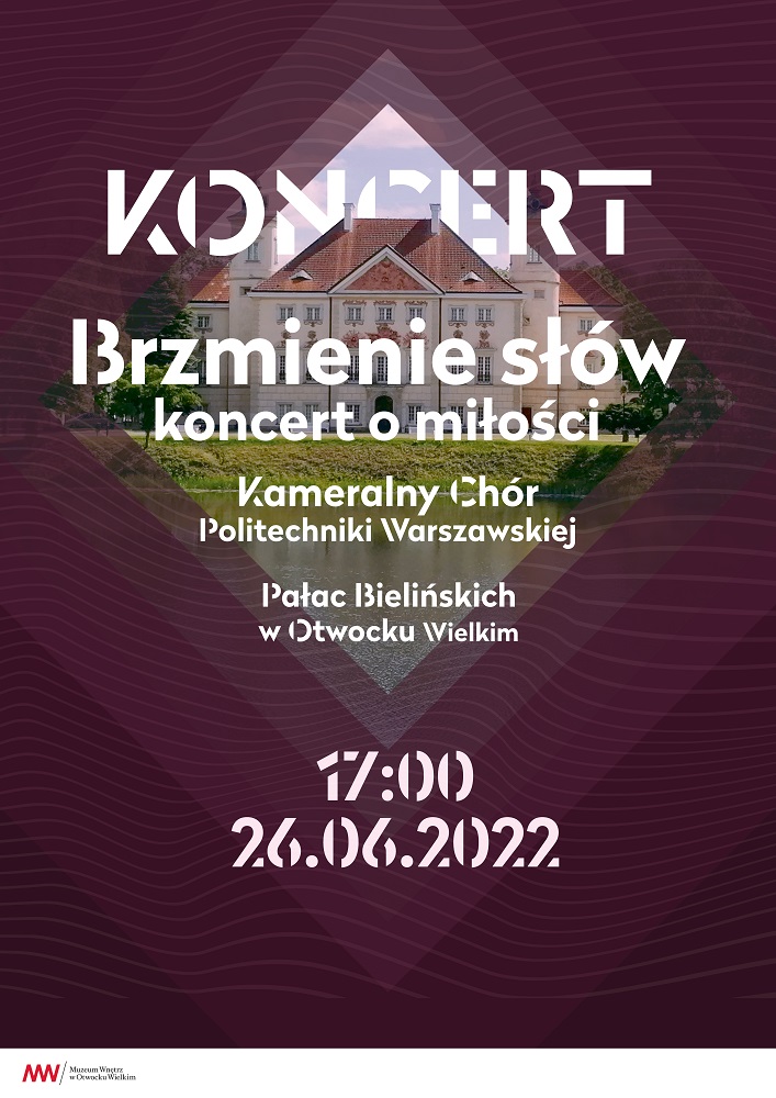 Plakat koncertu Brzmienie słów o miłości